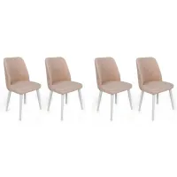 Set scaune de bucătarie Trendy Tutku Catifea/ Cream White