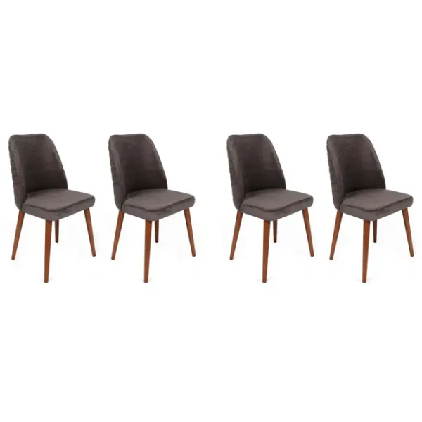 Set scaune de bucătarie Trendy Tutku Catifea/ Dark Gray Brown photo 1