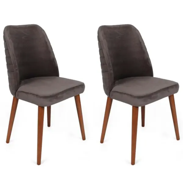 Set scaune de bucătarie Trendy Tutku Catifea/ Dark Gray Brown photo 5