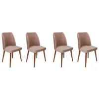Set scaune de bucătarie Trendy Tutku Catifea/ Beige Brown