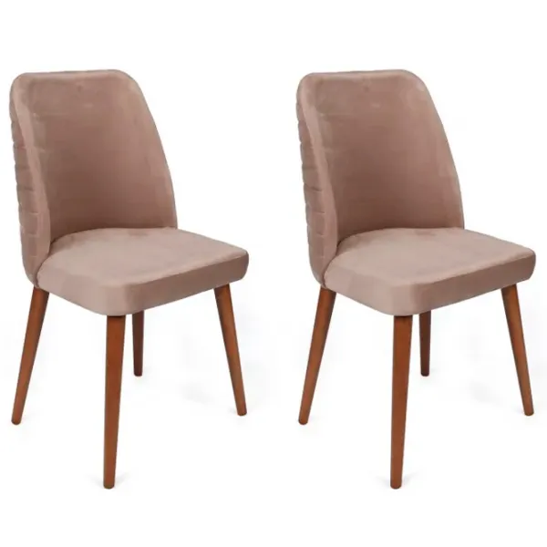 Set scaune de bucătarie Trendy Tutku Catifea/ Beige Brown photo 5