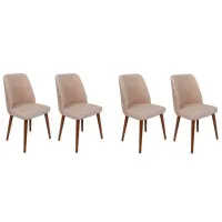 Set scaune de bucătarie Trendy Tutku Catifea/ Cream Brown