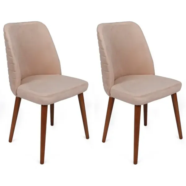 Set scaune de bucătarie Trendy Tutku Catifea/ Cream Brown photo 5