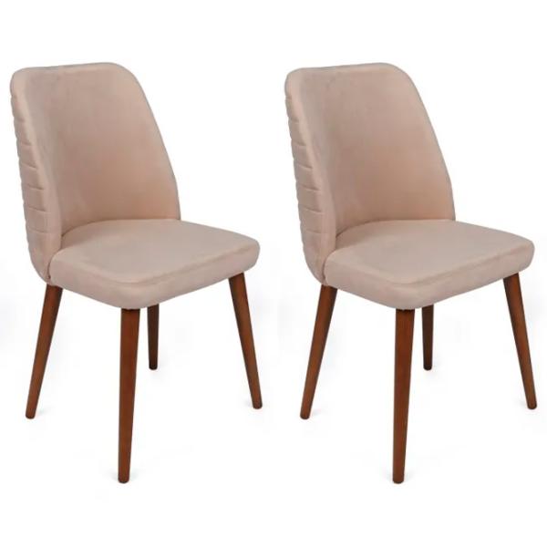 Set scaune de bucătarie Trendy Tutku Catifea/ Cream Brown photo 5