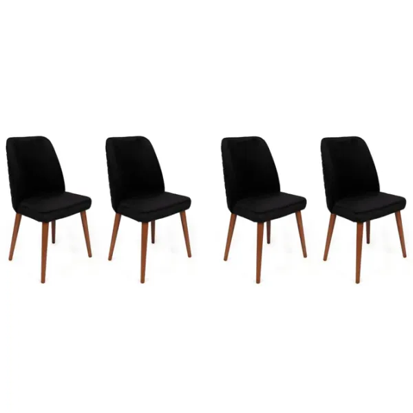 Set scaune de bucătarie Trendy Tutku Catifea/ Black Brown photo 1