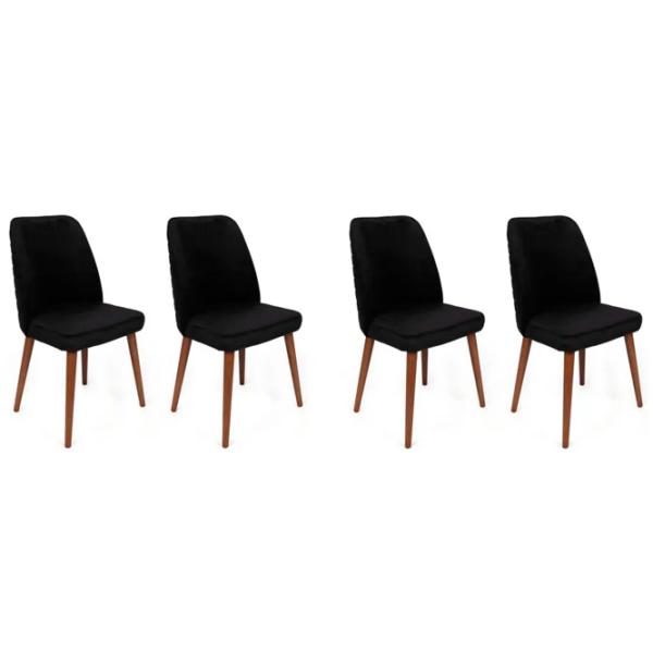 Set scaune de bucătarie Trendy Tutku Catifea/ Black Brown photo 1