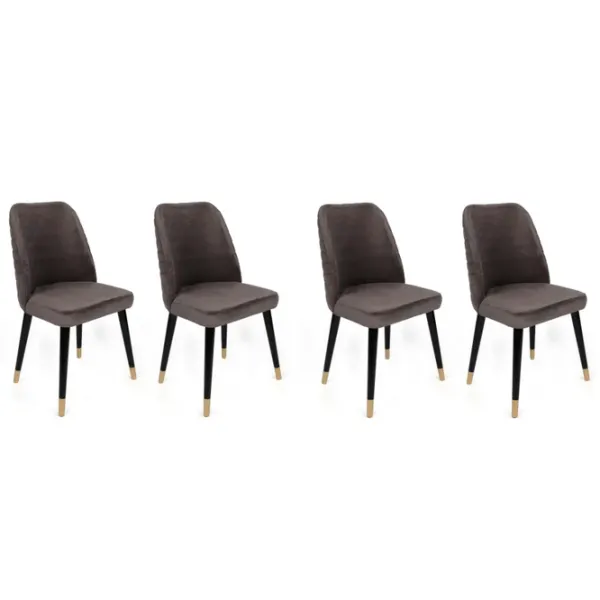 Set scaune de bucătarie Trendy Hugo Catifea/ Dark Gray Gold photo 1