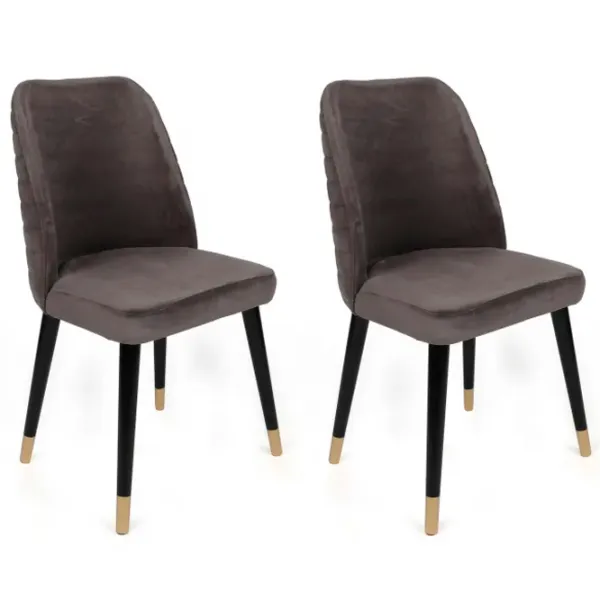 Set scaune de bucătarie Trendy Hugo Catifea/ Dark Gray Gold photo 2