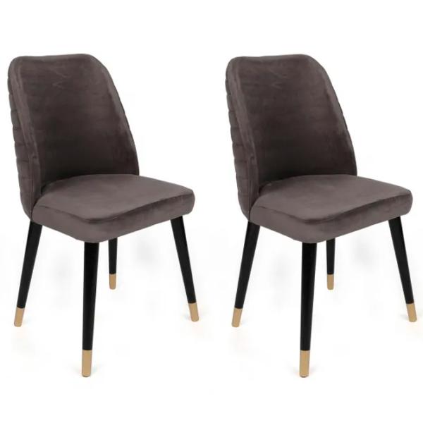 Set scaune de bucătarie Trendy Hugo Catifea/ Dark Gray Gold photo 2