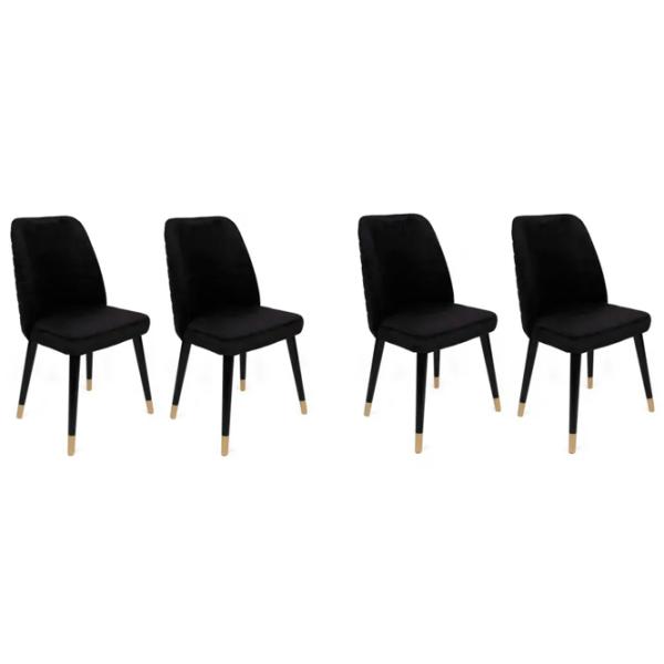 Set scaune de bucătarie Trendy Hugo Catifea/ Black Gold photo 1