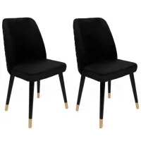 Set scaune de bucătarie Trendy Hugo Catifea/ Black Gold photo 3