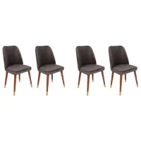 Set scaune de bucătarie Trendy Hugo Catifea/ Antracit Brown