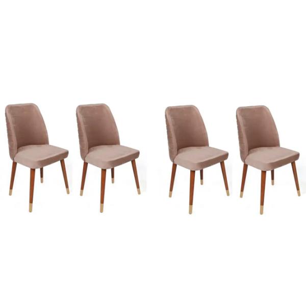Set scaune de bucătarie Trendy Hugo Catifea/ Beige Brown photo 1