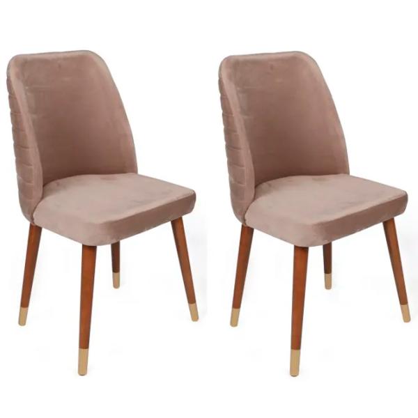 Set scaune de bucătarie Trendy Hugo Catifea/ Beige Brown photo 3