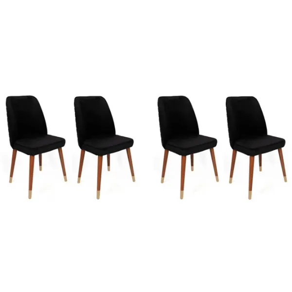 Set scaune de bucătarie Trendy Hugo Catifea/ Black Brown photo 1