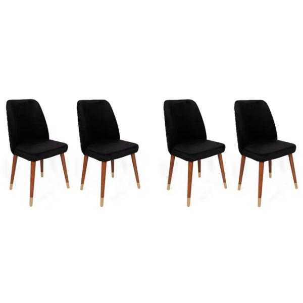 Set scaune de bucătarie Trendy Hugo Catifea/ Black Brown photo 1