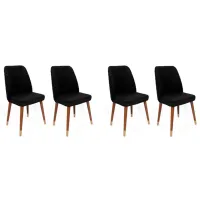 Set scaune de bucătarie Trendy Hugo Catifea/ Black Brown