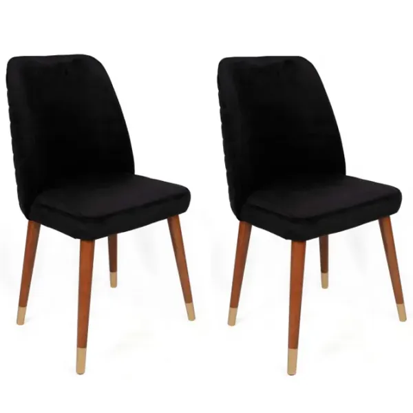Set scaune de bucătarie Trendy Hugo Catifea/ Black Brown photo 3
