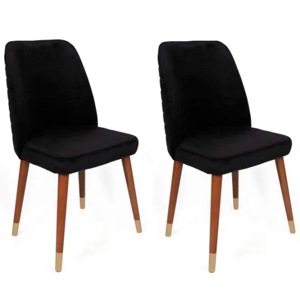 Set scaune de bucătarie Trendy Hugo Catifea/ Black Brown photo 3