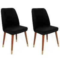 Set scaune de bucătarie Trendy Hugo Catifea/ Black Brown photo 3