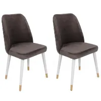 Set scaune de bucătarie Trendy Hugo Catifea/ Anthracite Gold photo 3