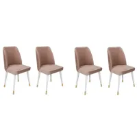Set scaune de bucătarie Trendy Hugo Catifea/ Beige Gold