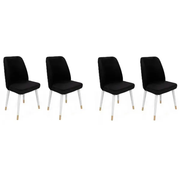 Set scaune de bucătarie Trendy Hugo Catifea/ Black Gold photo 1