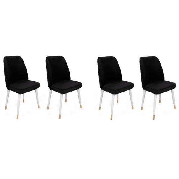 Set scaune de bucătarie Trendy Hugo Catifea/ Black Gold photo 1