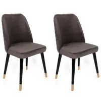 Set scaune de bucătarie Trendy Hugo Catifea/ Antracit Gold
