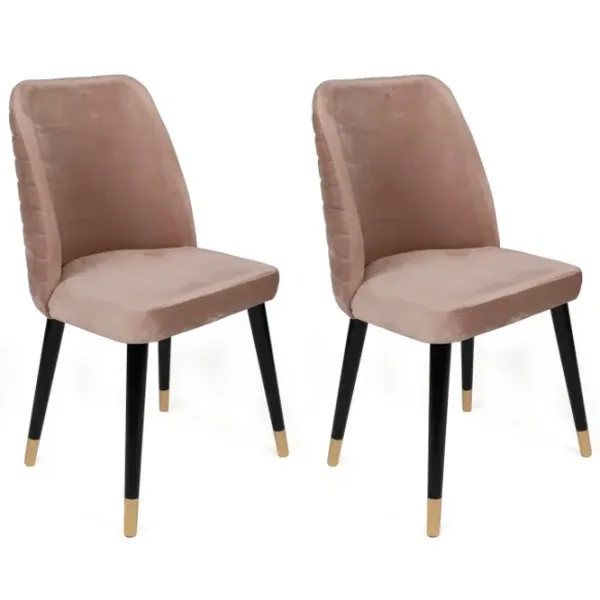 Set scaune de bucătarie Trendy Hugo Catifea/ Beige Gold photo 1