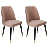 Set scaune de bucătarie Trendy Hugo Catifea/ Beige Gold