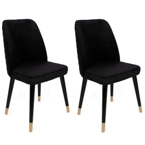 Set scaune de bucătarie Trendy Hugo Catifea/ Black Gold photo 1