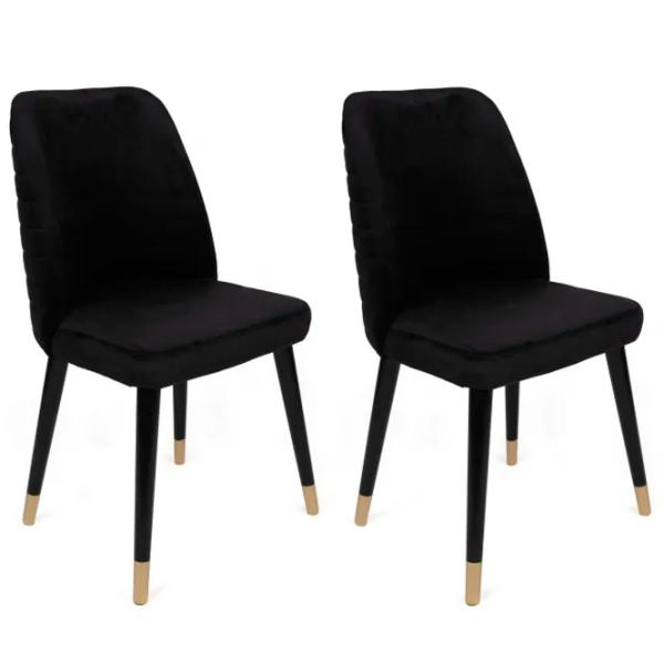 Set scaune de bucătarie Trendy Hugo Catifea/ Black Gold photo 1