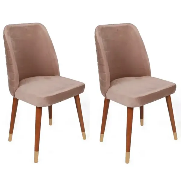 Set scaune de bucătarie Trendy Hugo Catifea/ Beige Brown photo 1