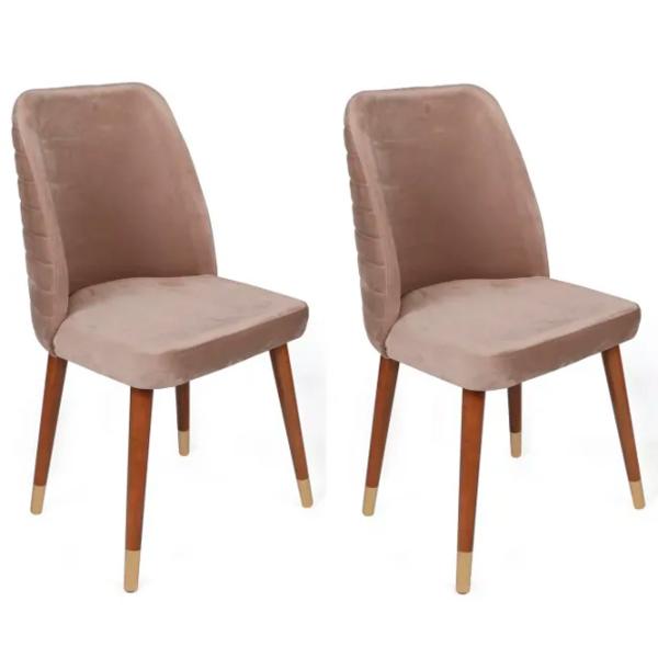 Set scaune de bucătarie Trendy Hugo Catifea/ Beige Brown photo 1