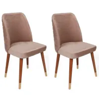 Set scaune de bucătarie Trendy Hugo Catifea/ Beige Brown