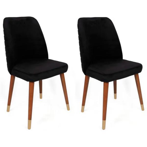 Set scaune de bucătarie Trendy Hugo Catifea/ Black Brown photo 1