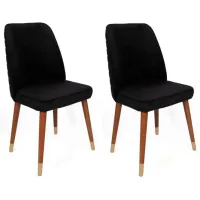 Set scaune de bucătarie Trendy Hugo Catifea/ Black Brown