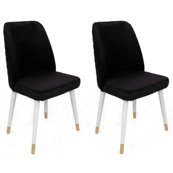 Set scaune de bucătarie Trendy Hugo Catifea/ Black Gold photo 1
