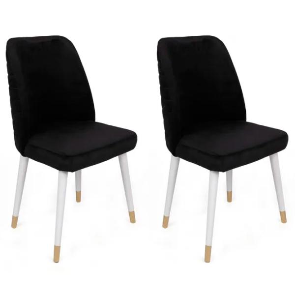Set scaune de bucătarie Trendy Hugo Catifea/ Black Gold photo 1