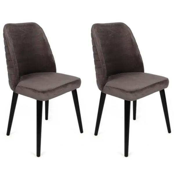 Set scaune de bucătarie Trendy Tutku Catifea/ Antracit Black photo 1