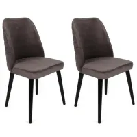 Set scaune de bucătarie Trendy Tutku Catifea/ Antracit Black