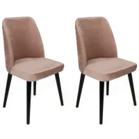 Set scaune de bucătarie Trendy Tutku Catifea/ Beige Black
