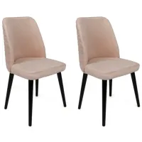 Set scaune de bucătarie Trendy Tutku Catifea/ Cream Black