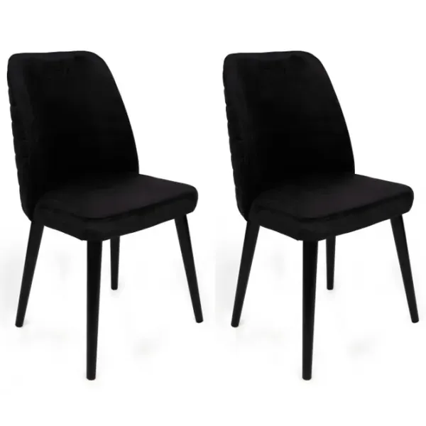 Set scaune de bucătarie Trendy Tutku Catifea/ Black Black photo 1