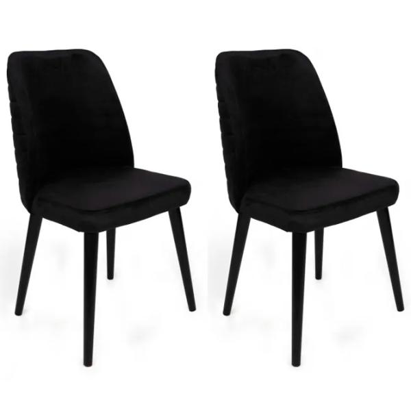 Set scaune de bucătarie Trendy Tutku Catifea/ Black Black photo 1