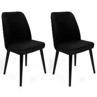 Set scaune de bucătarie Trendy Tutku Catifea/ Black Black