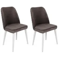 Set scaune de bucătarie Trendy Tutku Catifea/ Antracit White