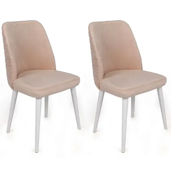 Set scaune de bucătarie Trendy Tutku Catifea/ Cream White photo 1