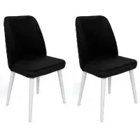 Set scaune de bucătarie Trendy Tutku Catifea/ Black White